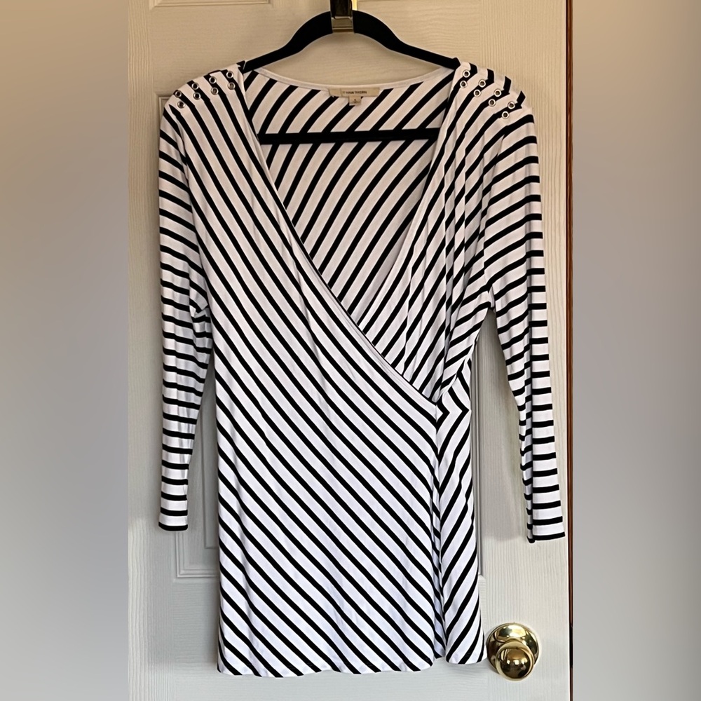 41 Hawthorn Stitch Fix V-Neck Front Cross Wrap Tunic Top  Women’s Sz S EUC